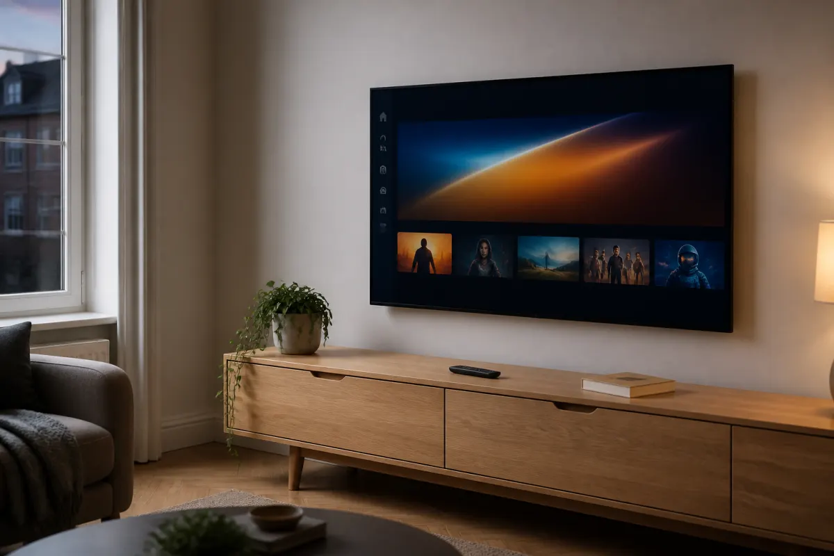 Living room TV ready for Flixaria setup